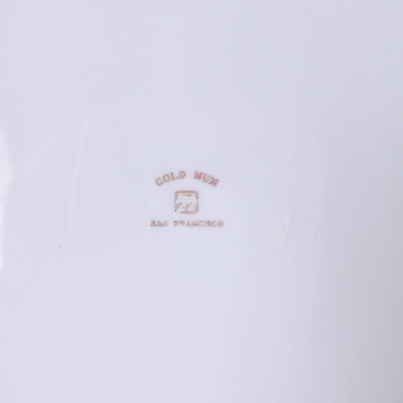 Vintage Gold Mum San Francisco Asian 4pc Dinnerware Set Gold Orange Red Floral - Picture 9 of 10